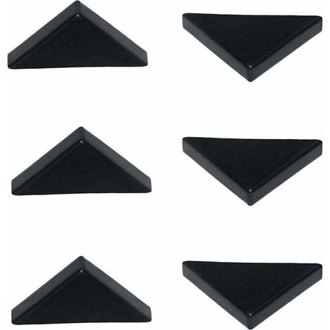 6 mm Protecteurs d'angle Noir pour Verre Pointu, Miroir, Carreaux de céramique, Couvre-Coins à Triple Forme 20 pièces (1/4)