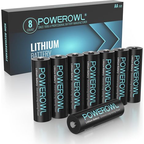 Pack de 8 Piles Lithium AA 1,5 V - LR06, Durée de Vie 10 Ans, Idéal pour Caméra de Surveillance, Flash Photo et Équipements Médicaux (1/5)