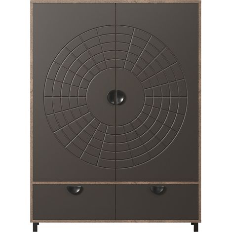 Fusion Vitrinenschrank 2 Türen, 2 Schubladen Bronze-Dekor. (1/5)