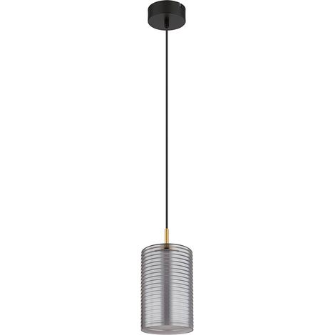 Suspension lampe suspendue LED plafonnier lampe de salle à manger verre couleur fumée laiton (1/5)
