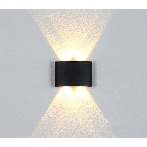 Applique LED Lampada Parete Ovale Nero 12W Luce Naturale Esterno Interno FD-10 (1/5)