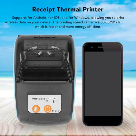 Imprimante thermique reçus Bluetooth sans fil 58mm portable pour magasins de vêtements, DC7.4V avec couvercle, étiquettes de tickets. (1/5)