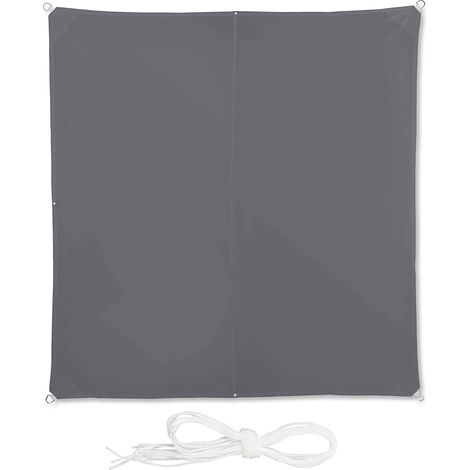 Vela ombreggiante quadrata 3 x 3 m grigia 1300029292