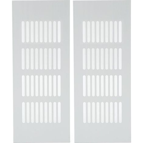 Grille d'aération en alliage d'aluminium à Dissipation thermique, couvercle de Ventilation rectangulaire argenté pour armoire, placard, camping-car, camping-car, 80x200mm/3.14x7.87in (1/5)