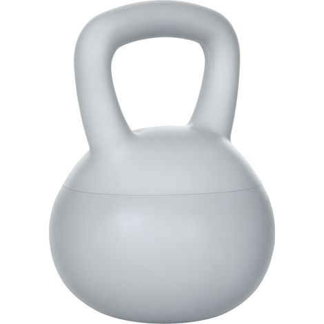 Kettlebell de 4 kg de PVC y arena metalizada para entrenamiento de hombros y bíceps, 19 x 19 x 26 cm, gris (1/5)