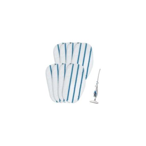 Geeignet für Black & Decker Dampfreinigungstücher, PurSteam ThermaPro Faserreinigungstücher - 8er-Packung - 31 x 16,5 cm - ovales Tuch (drei blaue Streifen)