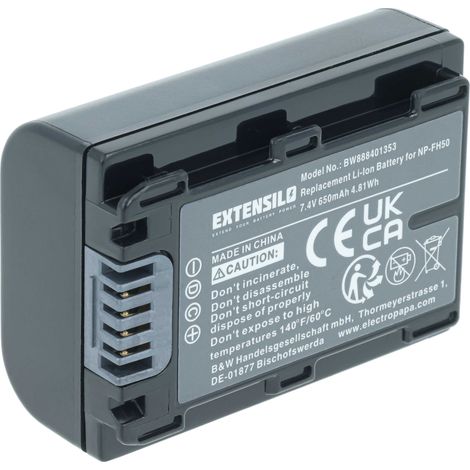 EXTENSILO Akku kompatibel mit Sony DCR-DVD109(E), DCR-DVD106(E), DCR-DVD115(E), DCR-DVD110(E), DCR-DVD150E, DCR-DVD150 Kamera (650 mAh, 7,2 V, Li-Ion) (1/5)