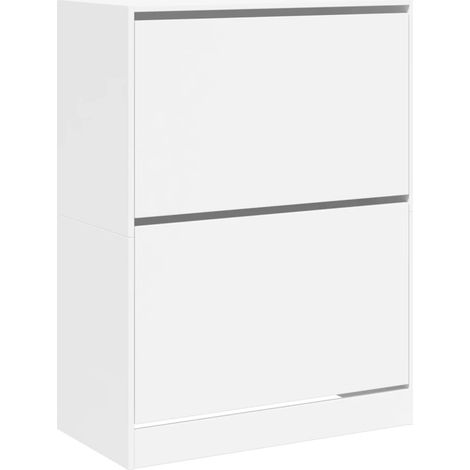 Maison Exclusive - Scarpiera con 2 Cassetti Ribaltabili Bianca 80x42x108 cm