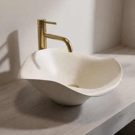 Vasque À Poser Rea Hm-35B Beige Handmade Art