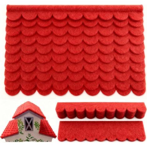 Set mit 32 selbstklebenden Dachschindeln, rot, 30 x 5 cm und 30 x 11 cm, für Vogelhäuser, Hundehütten und Holzprojekte (1/5)