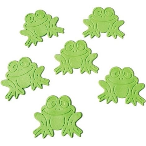 Figurines antidérapantes de douche ou baignoire PVC GRENOUILLES x6pcs vert Spirella