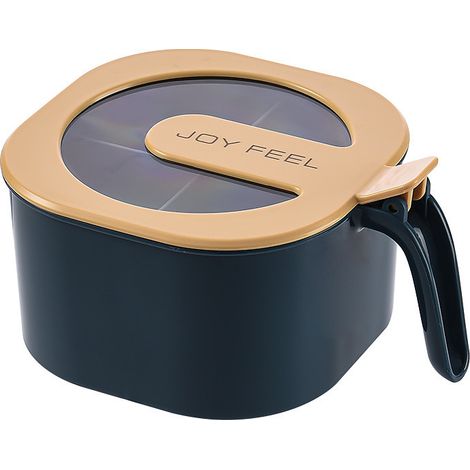Boîte À Épices Carrée 4 Compartiments - Avec Cuillères De Service - Contenant De Stockage Condiments Avec Couvercles - Lot De 1 (1/5)