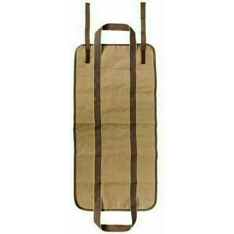 UlisemToile Sac à Bûche Cheminée Sac de Rangement pour le Bois de Chauffage Grande Capacité Porte-bûches De Plein Air Porte-bûches en Bois Ciré (36x16CM) (1/2)
