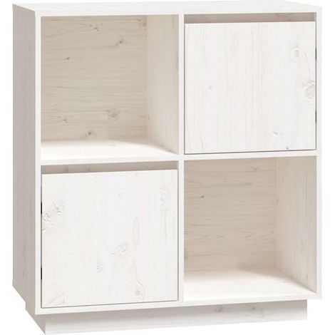 Sideboard/Anrichte/Buffet Weiß 74x35x80 cm Massivholz Kiefer LXWW645181 (1/5)