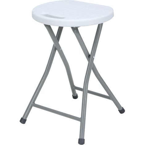 Sgabello pieghevole in resina e acciaio 7house 31x45cm bianco (1/5)