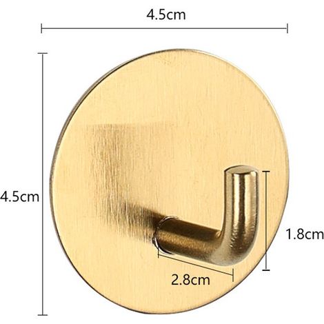 Ganchos autoadhesivos，resistentes e impermeables para la ducha，ganchos de acero inoxidable para puerta，4 unidades (dorados) (1/5)