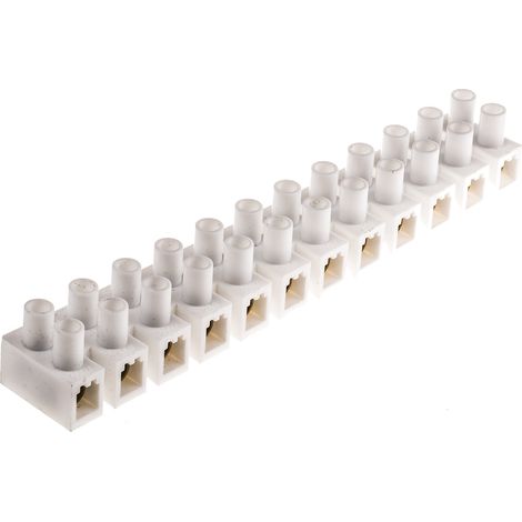 Bornier de raccordement RS PRO, 12 pôles , 19.5mm, A visser, 25mm², 60A ( Prix pour Paquet de 5 )