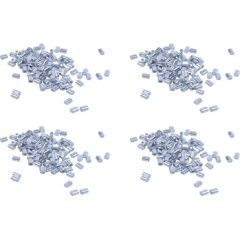 400 pièces 1mm acier Fil Rope aluminium Ferrules Sleeves argenté Tone (1/5)