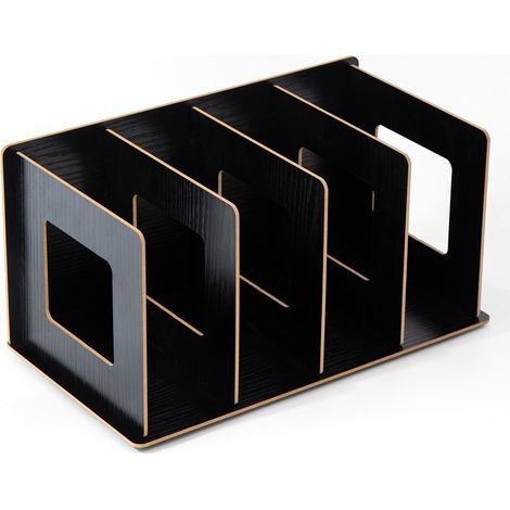 KLVGTIFS PU - Étagère en bois pour CD et DVD, support pour livres, étagère idéale pour le rangement et l'organisation de CD, DVD, Blu-ray, jeux vidéo et livres. (1/5)