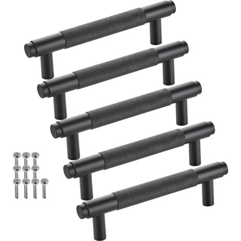 SOTECH Möbelgriff Bügelgriff Blackline VIII schwarz matt Schubladengriff Schrankgriff inkl. Schrauben - Bohrlochabstand (BA) 96 mm, 5 Stück