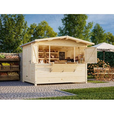 Abri de jardin en bois Marian 6,2 m2 - kiosque pliable Naturel (1/5)