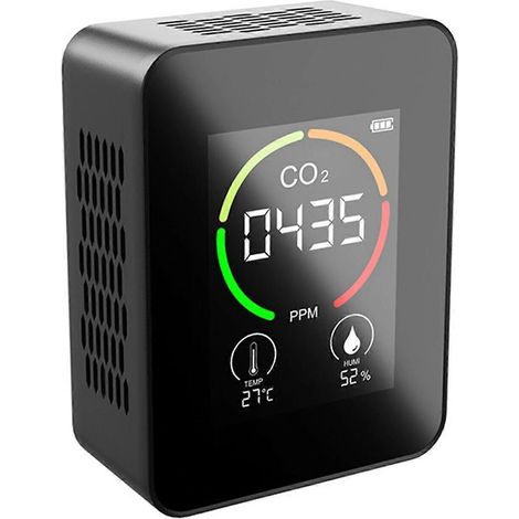 Testeur de qualité de l'air portable 3 en 1 : analyseur de CO2, thermomètre et hygromètre (1/4)