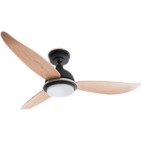 Pepeo Ventilatore a Soffitto Risparmio Energetico Bayu 122 cm, LED Dimmerabile illuminazione, Telecomando, Funzionamento Silenzioso, Design Elegante per Casa e Ufficio