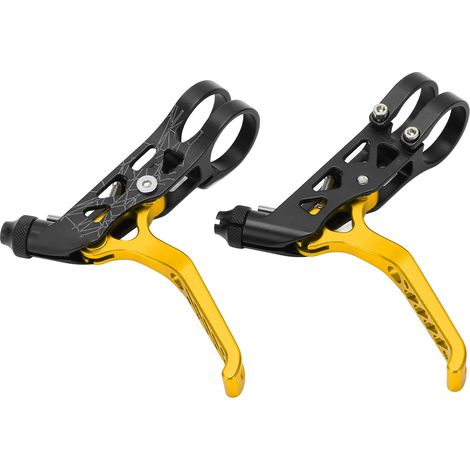 Poignées de Frein Vélo en Alliage Léger Compatibles Brompton et VTT - Paire - Finition Dorée (1/5)