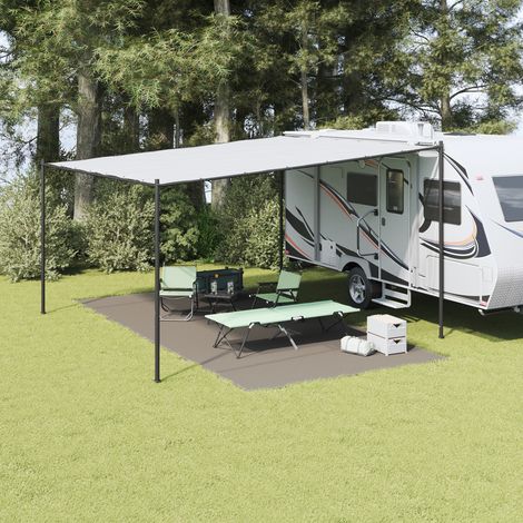 vidaXL Tent Carpet Folding Manual Light Grey 600 x 300 cm Polyethylene