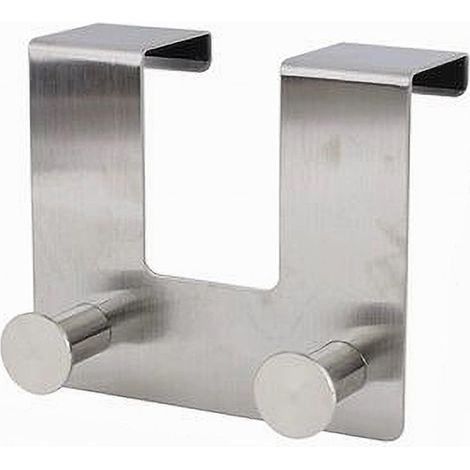 Cleafe - Appendiabiti Da Porta Con 2 Ganci 12.5 X 11.5cm Silver Asciugamani Vestiti 87783 - (1/4)