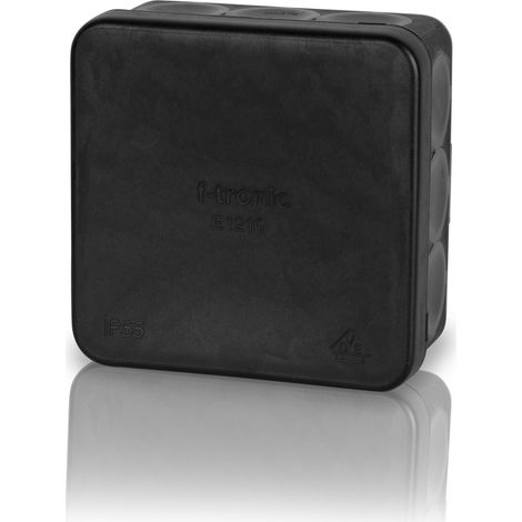 Boîte de dérivation F-TRONIC E1210, 80x80x37 mm, noir