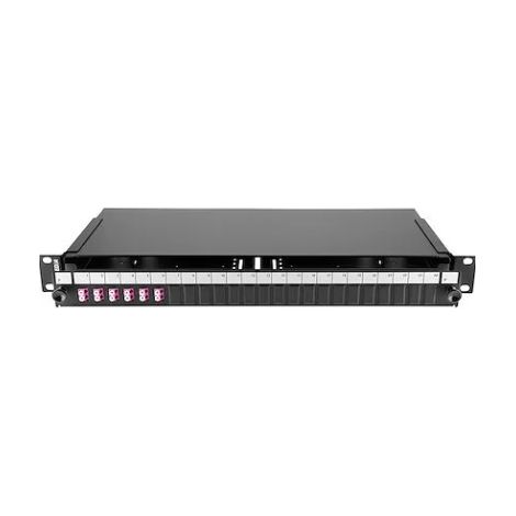 Gigamedia TIRRA6LCOM4 Tiroir optique noir 1U multimode OM4 équipé 6 raccords LC duplex violets