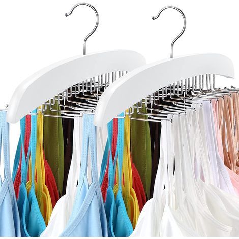 Cintre pliable en métal pour débardeurs, soutiens-gorge, maillots de bain, ceintures, cravates, blanc, lot de 2, F179225 (1/4)