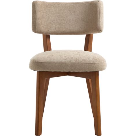 ELVMI Lote de 2 sillas de comedor, Asiento acolchado, para comedor, despacho y salón, Madera maciza, Khaki (1/5)