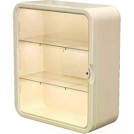 Armoire médicale murale sans perçage, transparente, à tiroirs, grande capacité, à plusieurs niveaux (1/4)
