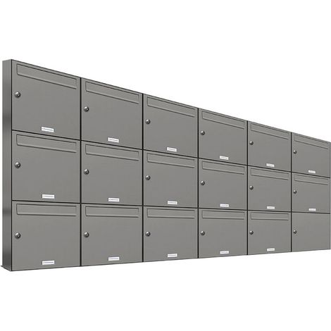 17er Premium Briefkasten Aluminiumgrau RAL Farbe 9007 für Außen Wand Postkasten 6x3 (1/5)