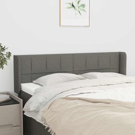 vidaXL Cabecero de tela gris oscuro 147x16x78/88 cm (1/5)
