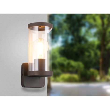 Außenwandleuchte BONITO Laterne aus Aluminium Rostoptik, Höhe 23cm