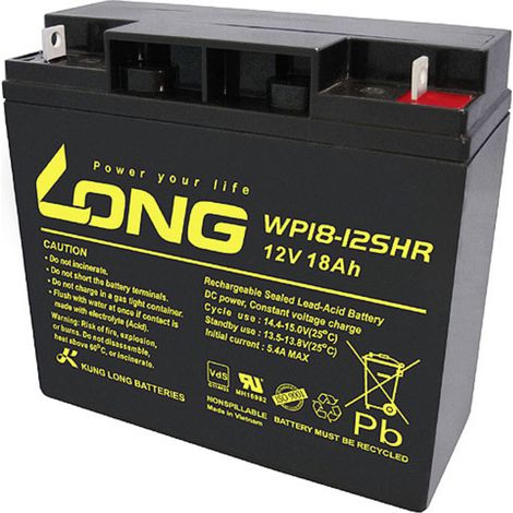 Long WP18-12SHR Bleiakku 12 V 18 Ah Schwarz