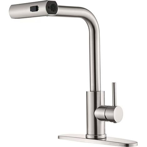 Robinets de cuisine en nickel brossé, robinet extractible, robinet d'évier cascade en acier inoxydable pour camping-car, buanderie, bar, camping-car (1/5)