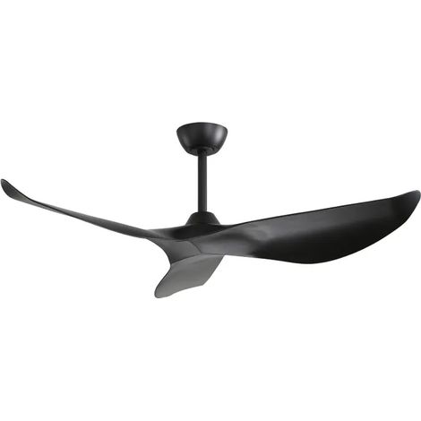 Ventiladores de techo con mando a distancia, 6 velocidades y motor DC reversible, sin iluminación, en ABS negro (1/5)