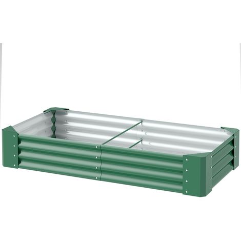 180 x 90cm Galvanised Steel Open Planter Green (1/5)