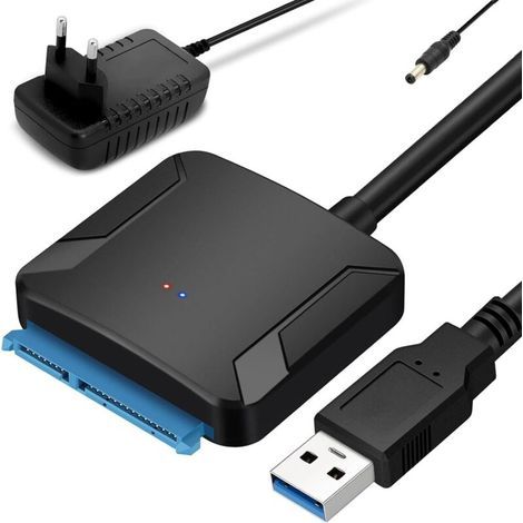 USB SATA to USB 3.0 Adapter for 2.5"/3.5" SSDs and Hard Drives, UASP Support, USBSATA Adapter with 12V 2A Power Supply, Compatible with Windows, Mac, and Linux (1/5)