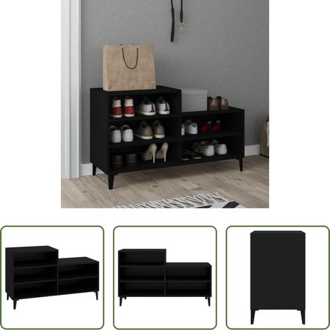 vidaXL Schuhregal 102x36x60 cm - Schuhregal Schwarz 102x36x60 cm Holzwerkstoff (1/5)