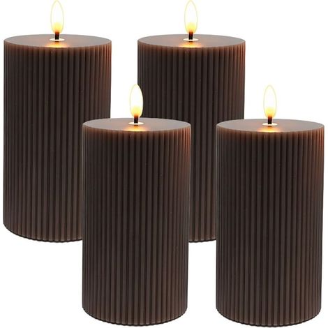 Bougies led en cire veritable sans flamme a flamme vacillante (1/5)