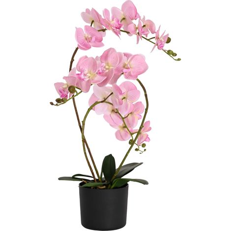 vidaXL Pianta di Orchidea Artificiale con Vaso Rosa 45 x 15 x 65