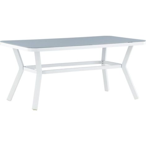 Table de Jardin "Virya" 160cm Blanc & Gris (1/5)