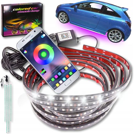 LED-Unterbodenbeleuchtung für Autos, Bluetooth, 120 cm RGB-Streifen