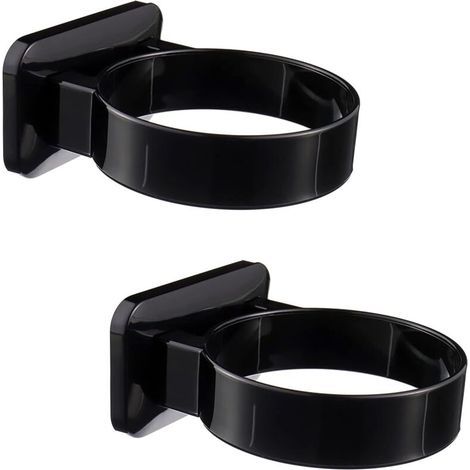 2 PCS Noir Support de sèche-Cheveux, Support de sèche-Cheveux sans percer, Support de sèche-Cheveux, Support Autocollant sans percer, Support de sèche-Cheveux, Support Mural de sèche-Cheveux (1/5)