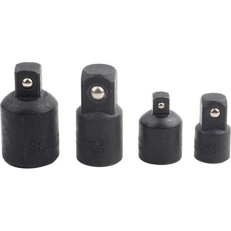 Embout Clé 1/4" 3/8" 1/2", Adaptateur Clé à Choc, 4pcs Douille Réducteur Embout Pour Clé à Douille, Convertisseur De Pilote De Douille Pour Conversions De Tournevis à Chocs Clés à Cliquet D'ext (1/4)